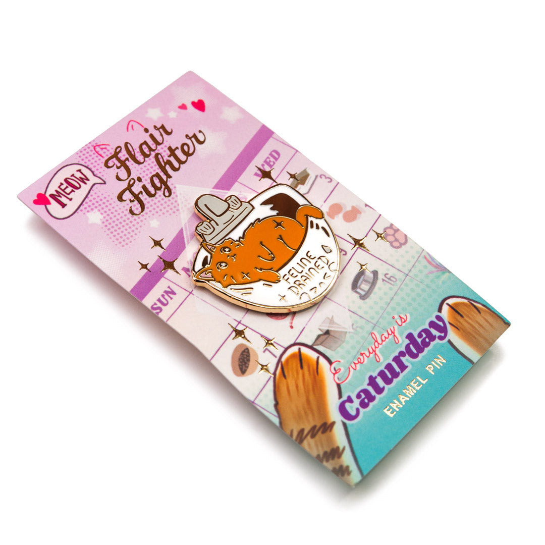 Feline Drained (Havana Brown Cat) Enamel Pin Brooches & Lapel Pins Flair Fighter   