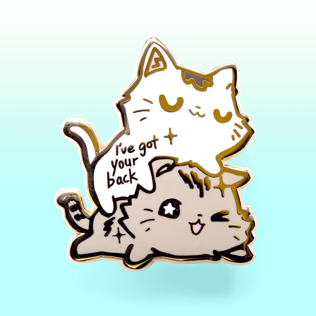 I've Got Your Back (Munchkin Cats) Enamel Pin Brooches & Lapel Pins Flair Fighter   