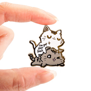 I've Got Your Back (Munchkin Cats) Enamel Pin Brooches & Lapel Pins Flair Fighter   