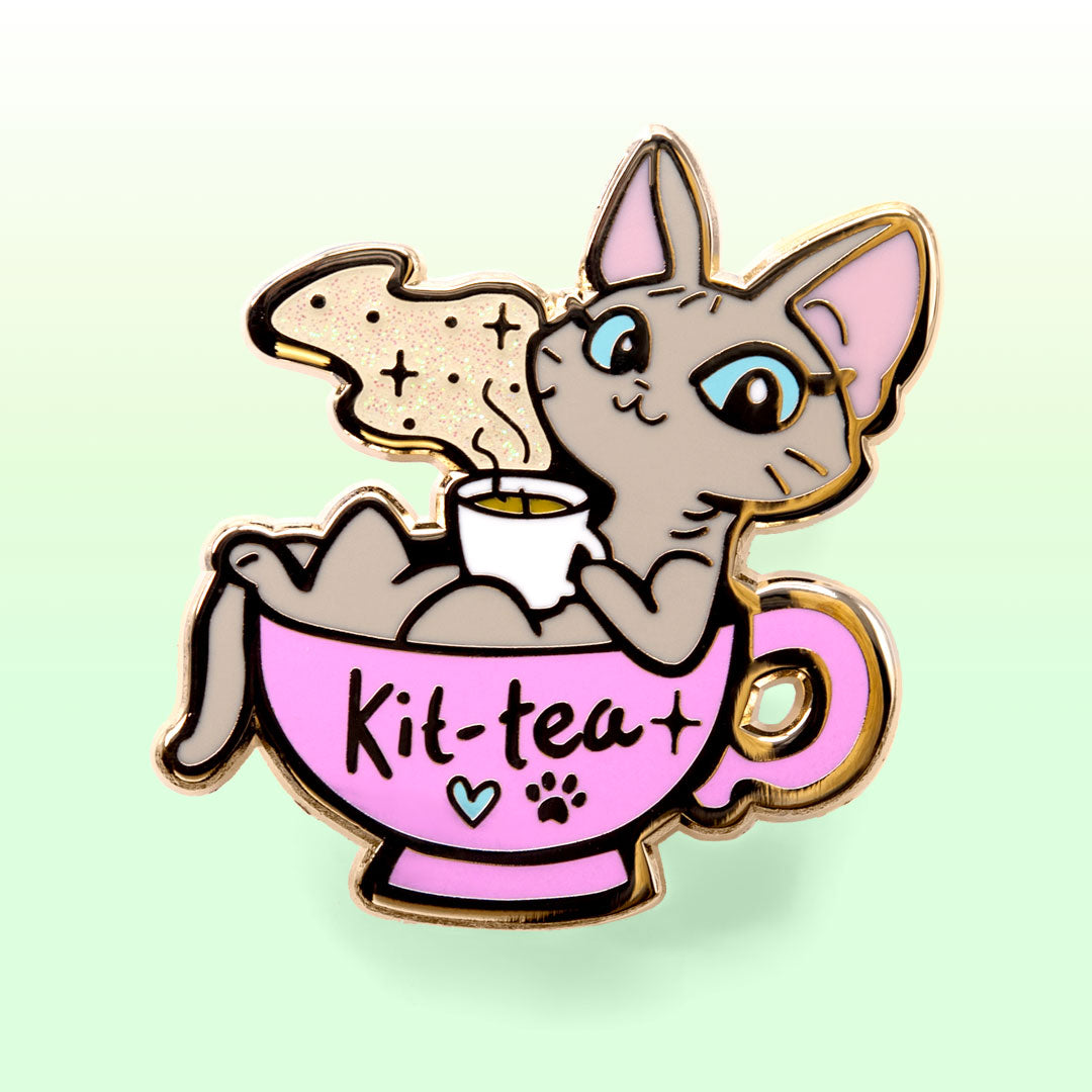 Tea Art Cat Enamel Pin Tea Art Cat Enamel Pin