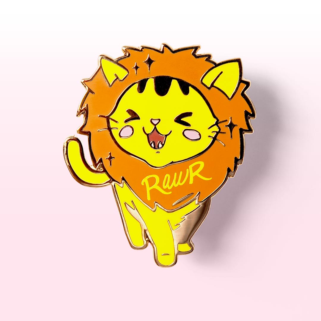 Rawr Lion Cat Enamel Pin Brooches & Lapel Pins Flair Fighter   