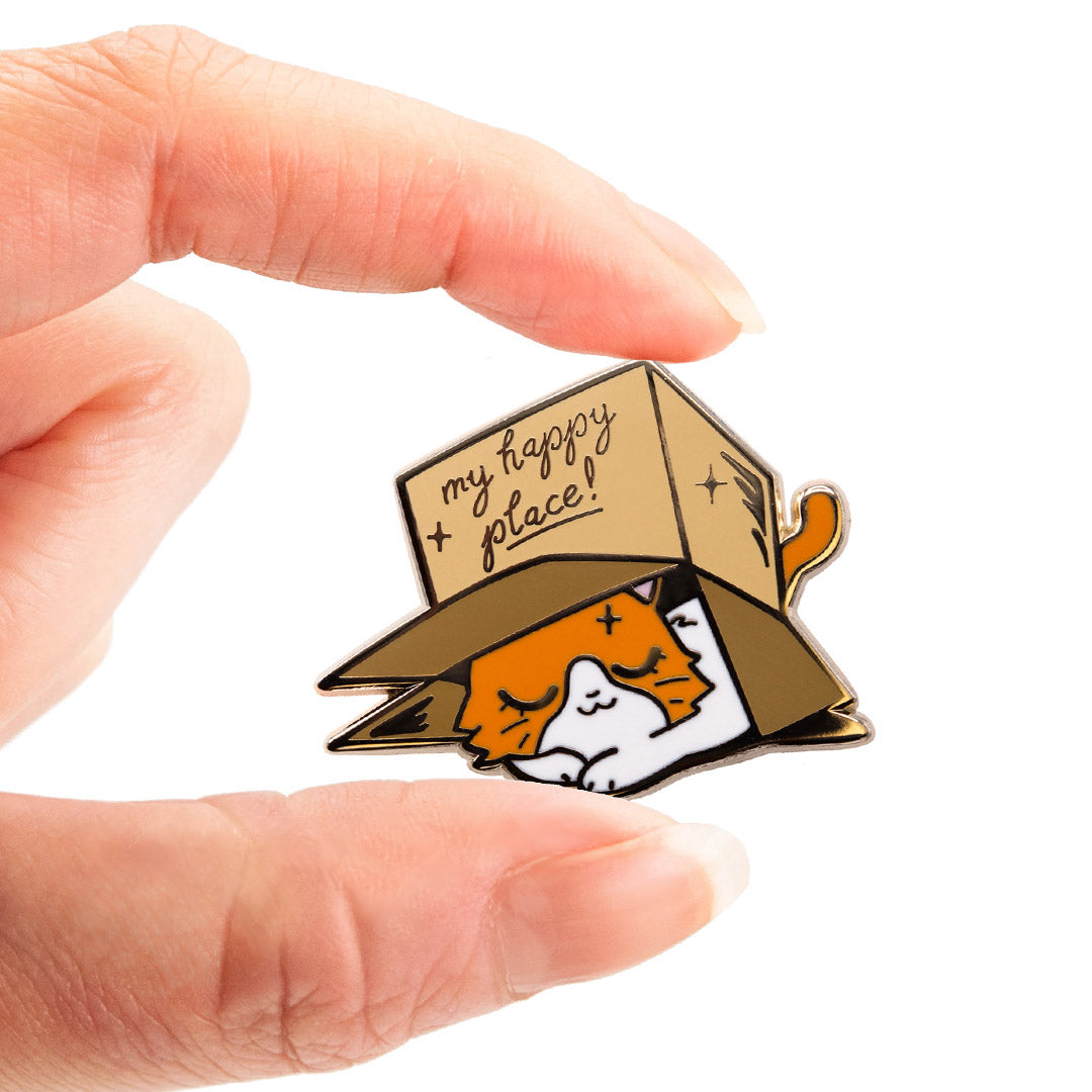 My Happy Place Box (British Shorthair Cat) Enamel Pin Brooches & Lapel Pins Flair Fighter   