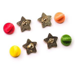 Star Paws Mini Enamel Pins [SET A - Red, Orange, Yellow, Green] Brooches & Lapel Pins Flair Fighter   