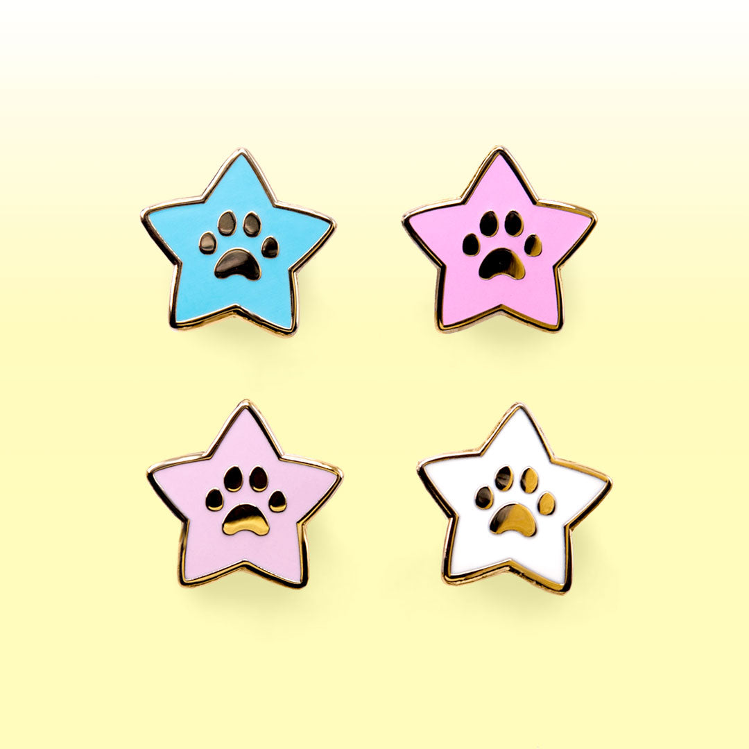 Star Paws Mini Enamel Pins [SET B - Blue, Pink, Purple, White] Brooches & Lapel Pins Flair Fighter   