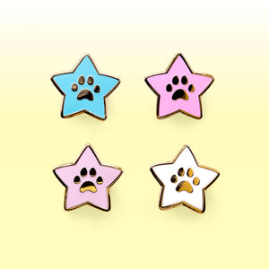 Star Paws Mini Enamel Pins [SET B - Blue, Pink, Purple, White] Brooches & Lapel Pins Flair Fighter   