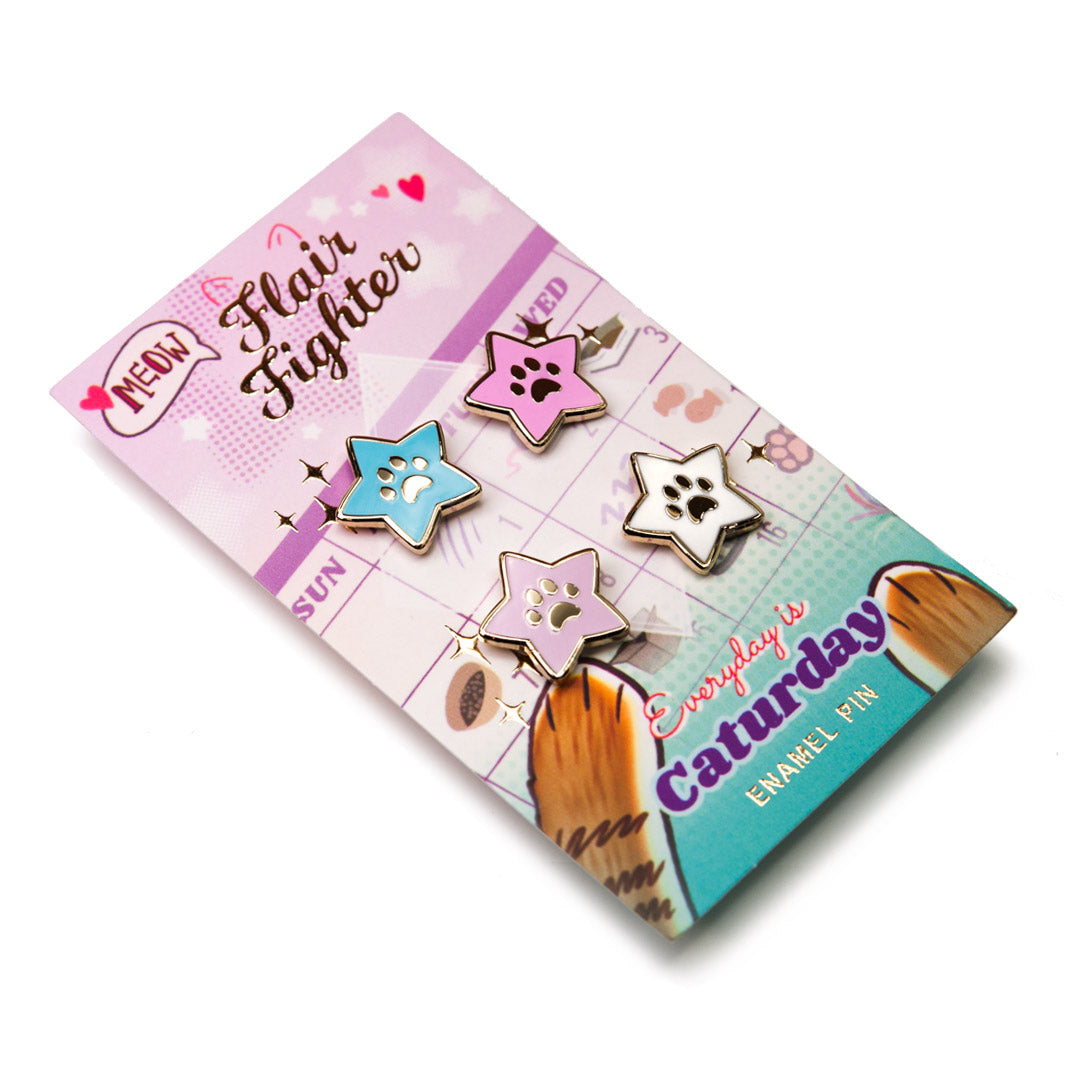 Star Paws Mini Enamel Pins [SET B - Blue, Pink, Purple, White] Brooches & Lapel Pins Flair Fighter   