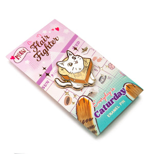 Pure Bread Cat (Munchkin Cat) Enamel Pin + Keychain + Vinyl Sticker BUNDLE [3 PCS]  Flair Fighter   