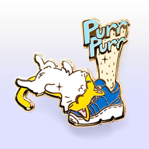 Purr Purr Rub Rub Ver. A Version LEFT LEG (American Shorthair Cat) Enamel Pin Brooches & Lapel Pins Flair Fighter   