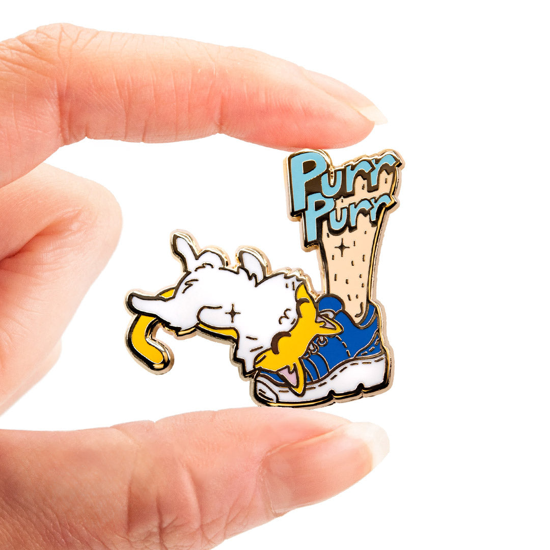Purr Purr Rub Rub Ver. A Version LEFT LEG (American Shorthair Cat) Enamel Pin Brooches & Lapel Pins Flair Fighter   