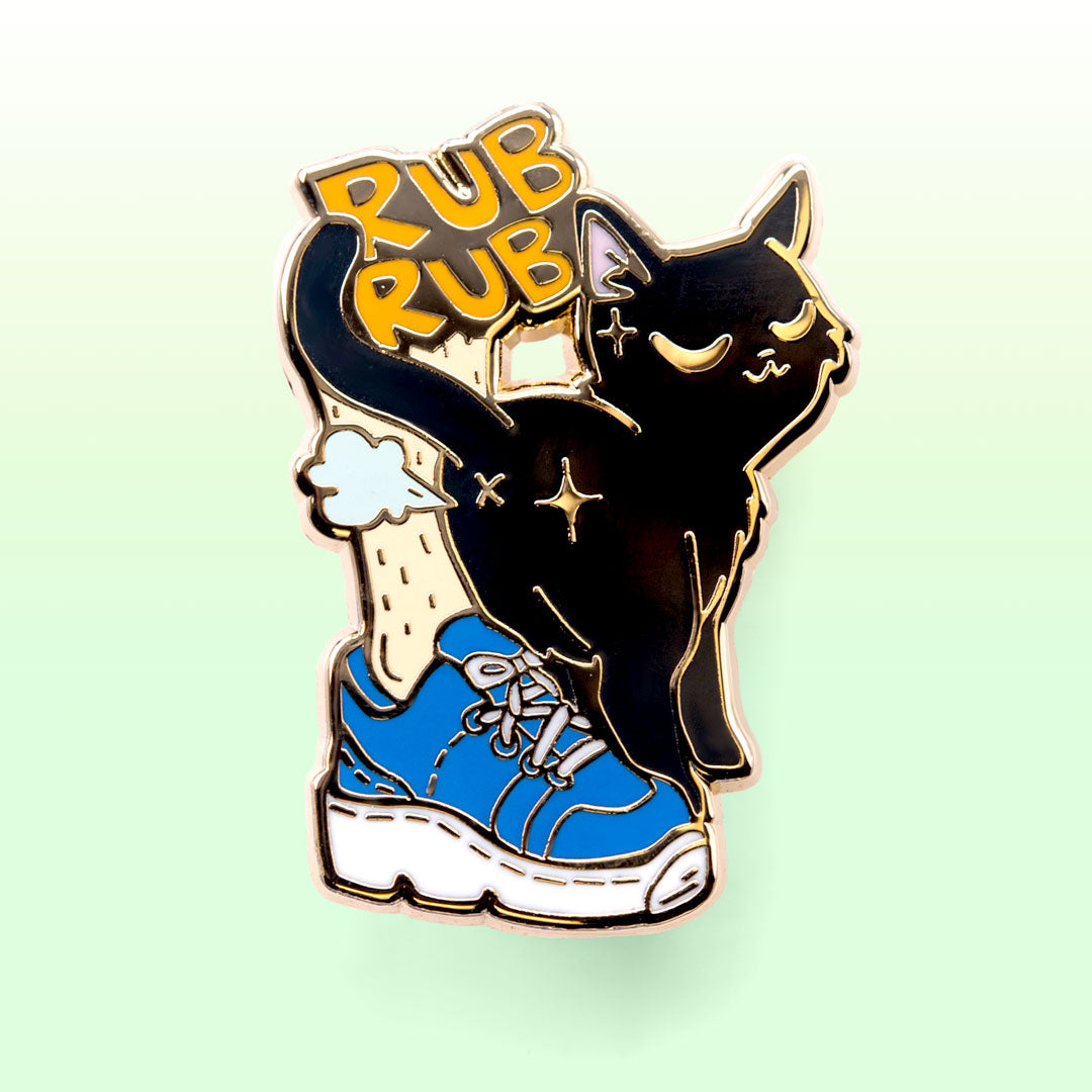 Purr Purr Rub Rub Ver. A Version RIGHT LEG (American Shorthair Cat) Enamel Pin Brooches & Lapel Pins Flair Fighter   