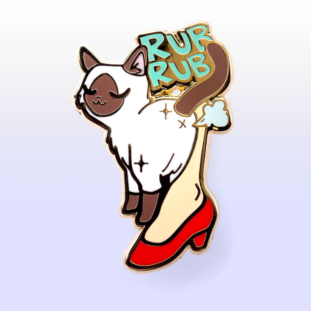 Purr Purr Rub Rub Ver. B Version LEFT LEG (Balinese) Enamel Pin Brooches & Lapel Pins Flair Fighter   