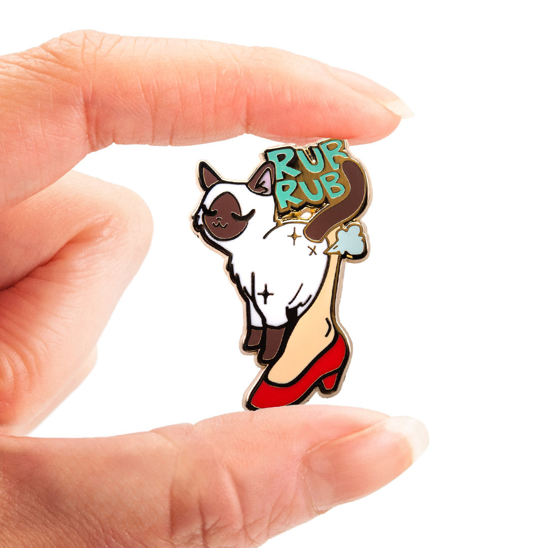 Purr Purr Rub Rub Ver. B Version LEFT LEG (Balinese) Enamel Pin Brooches & Lapel Pins Flair Fighter   