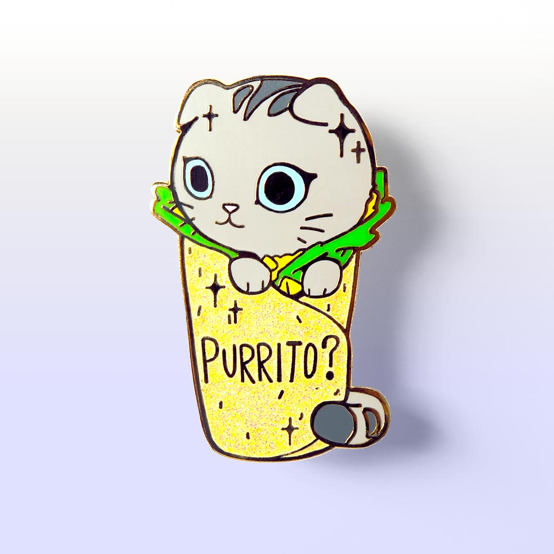 Purrito Cat Burrito Enamel Pin Brooches & Lapel Pins Flair Fighter   