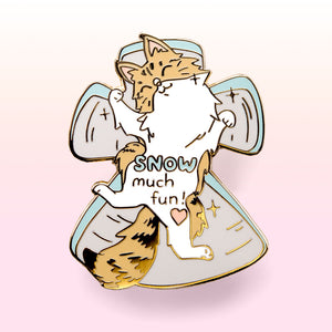 Snow Much Fun (Norwegian Forest Cat) Enamel Pin Brooches & Lapel Pins Flair Fighter   