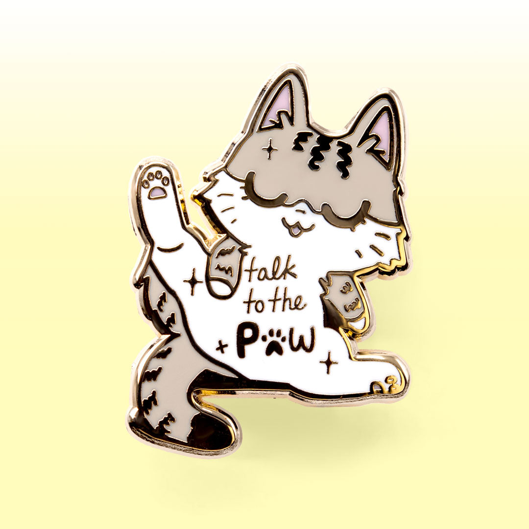 Talk To The Paw (Egyptian Mau Cat) Enamel Pin Brooches & Lapel Pins Flair Fighter   
