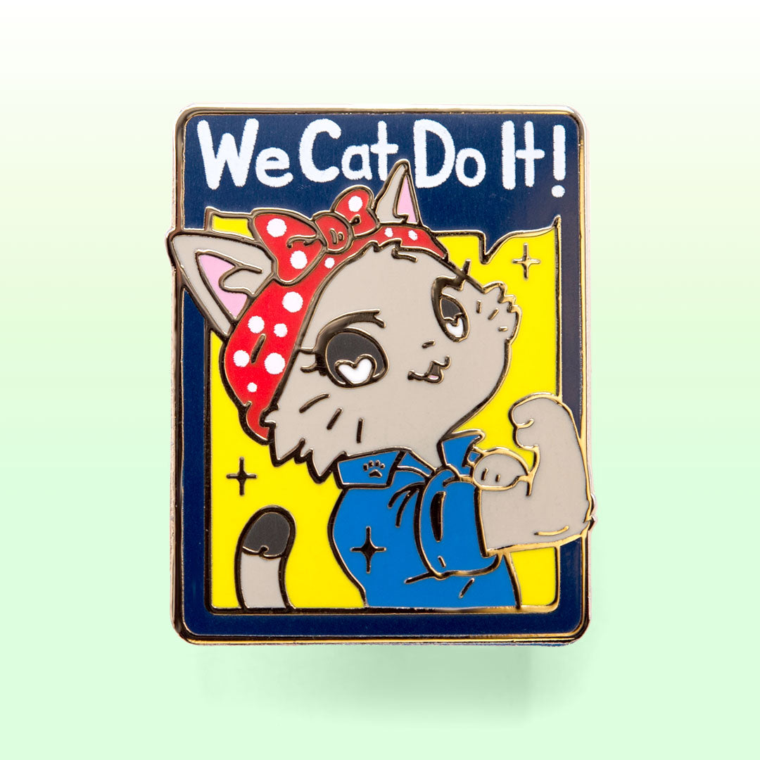 We Cat Do It (American Shorthair Cat) Enamel Pin Brooches & Lapel Pins Flair Fighter   