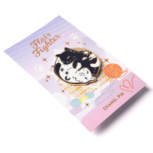 Day & Night Cats Enamel Pin + Keychain + Vinyl Sticker BUNDLE [3 PCS] Brooches & Lapel Pins Flair Fighter   