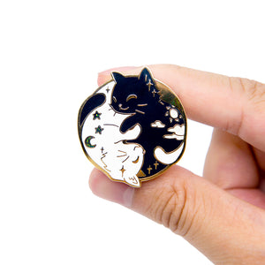 Day & Night Cats Enamel Pin Brooches & Lapel Pins Flair Fighter   