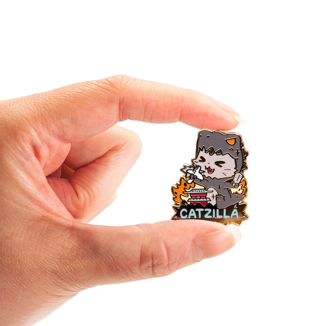 Catzilla Enamel Pin Brooches & Lapel Pins Flair Fighter   