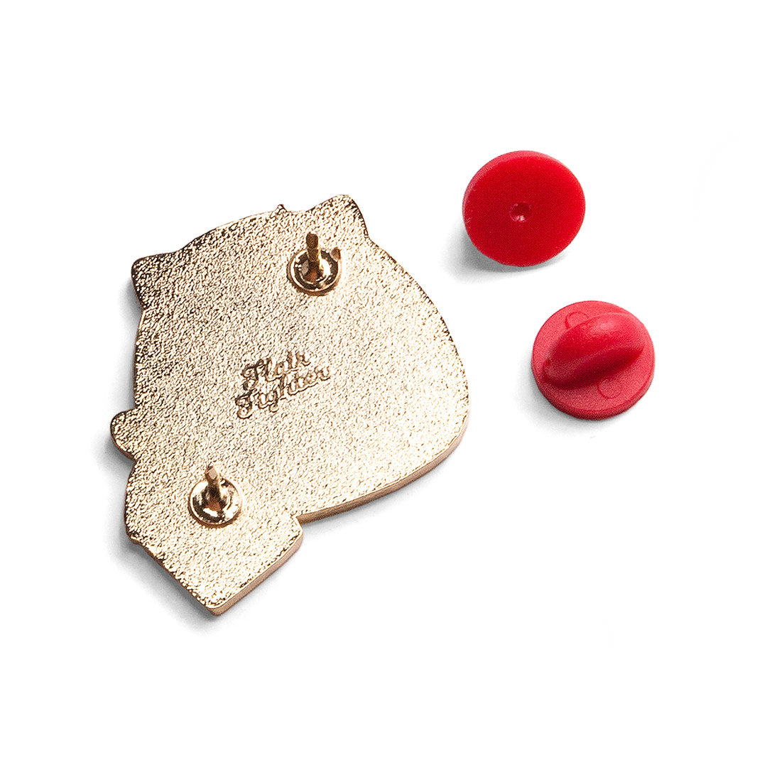 Daruma Cat Enamel Pin Brooches & Lapel Pins Flair Fighter   