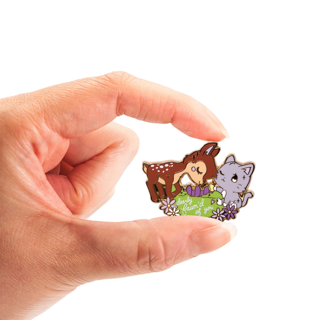 Deerly Fawn'd of You Cat Enamel Pin Brooches & Lapel Pins Flair Fighter   