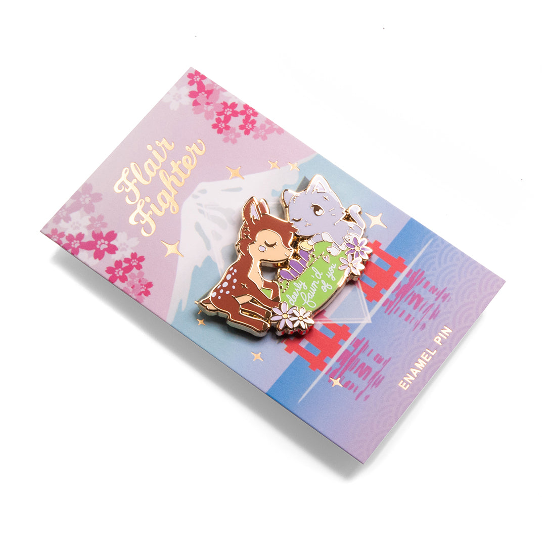 Deerly Fawn'd of You Cat Enamel Pin Brooches & Lapel Pins Flair Fighter   