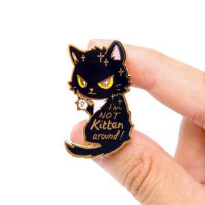 I'm Not Kitten Around Cat Enamel Pin + Keychain + Vinyl Sticker BUNDLE [3 PCS] Brooches & Lapel Pins Flair Fighter   