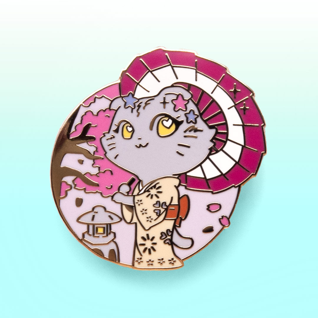 Kimono Cat Enamel Pin Brooches & Lapel Pins Flair Fighter   