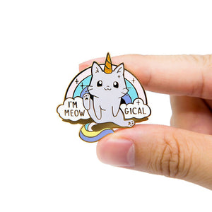 Meowgical Caticorn Unicorn Cat Enamel Pin + Keychain + Vinyl Sticker BUNDLE [3 PCS] Brooches & Lapel Pins Flair Fighter   