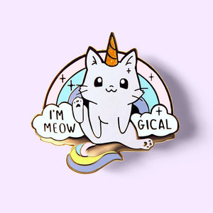 Meowgical Caticorn Unicorn Cat Enamel Pin Brooches & Lapel Pins Flair Fighter   