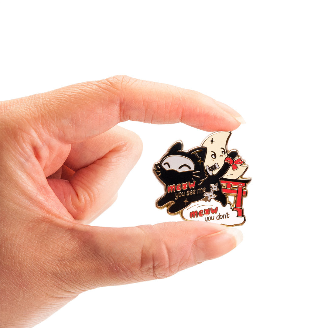 Ninja Cat Enamel Pin Brooches & Lapel Pins Flair Fighter   