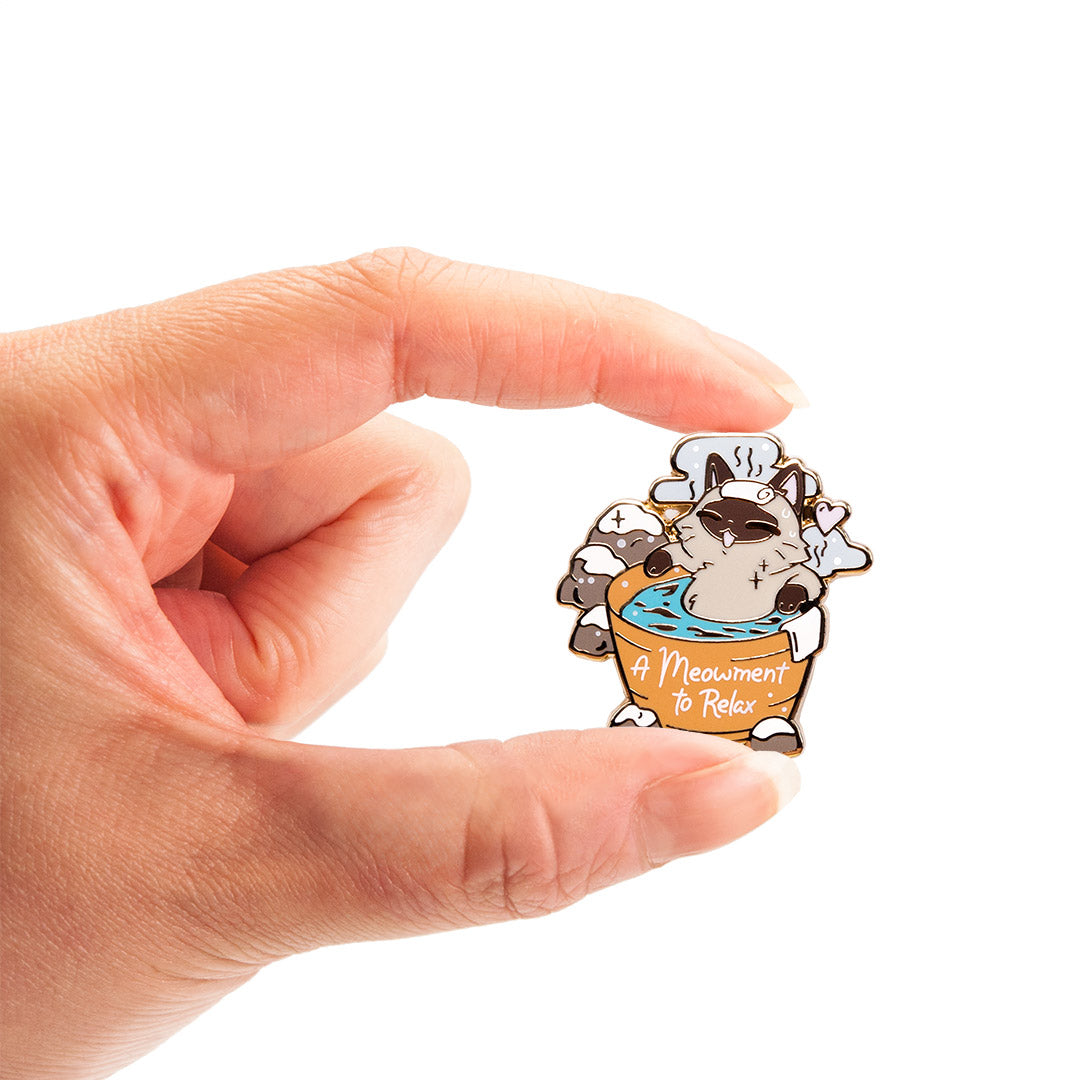 A Meowment To Relax Cat Enamel Pin Brooches & Lapel Pins Flair Fighter   