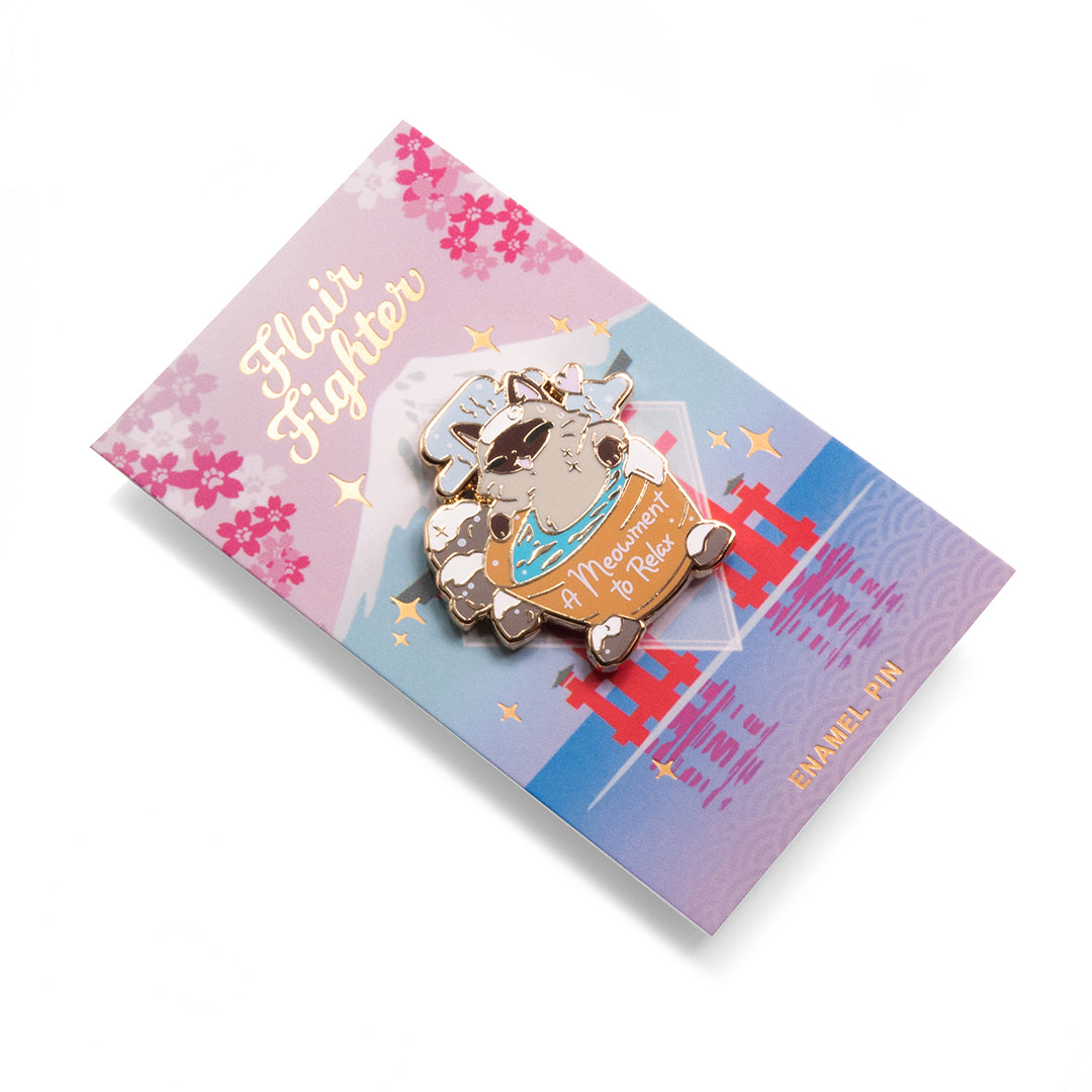 A Meowment To Relax Cat Enamel Pin Brooches & Lapel Pins Flair Fighter   