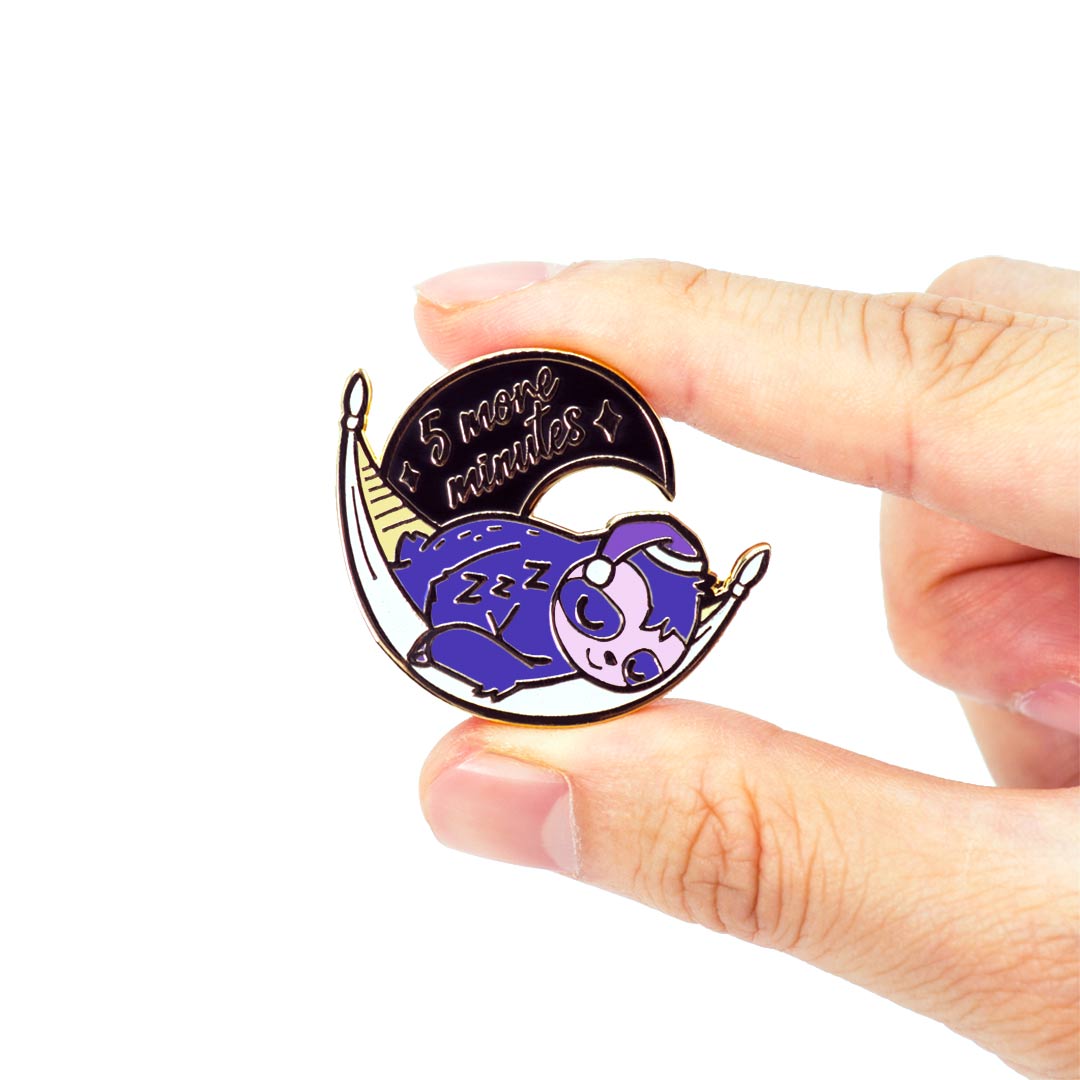 5 More Minutes Sleeping Sloth Enamel Pin Brooches & Lapel Pins Flair Fighter   