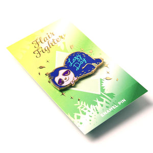 Lazy Day Sleepy Sloth Enamel Pin Brooches & Lapel Pins Flair Fighter   