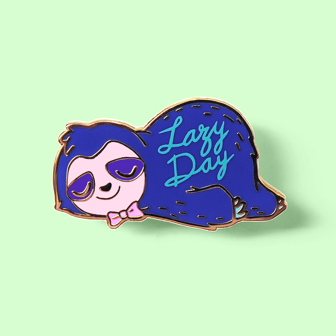 Lazy Day Sleepy Sloth Enamel Pin Brooches & Lapel Pins Flair Fighter   