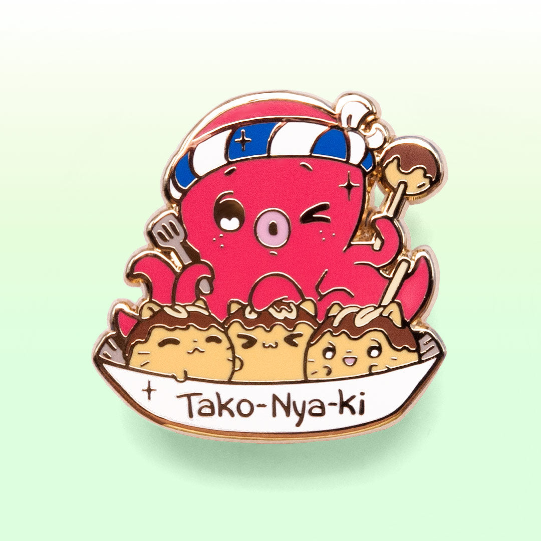 Tako-Nya-Ki Kitties Enamel Pin Brooches & Lapel Pins Flair Fighter   