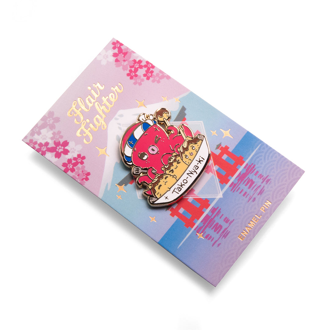 Tako-Nya-Ki Kitties Enamel Pin Brooches & Lapel Pins Flair Fighter   