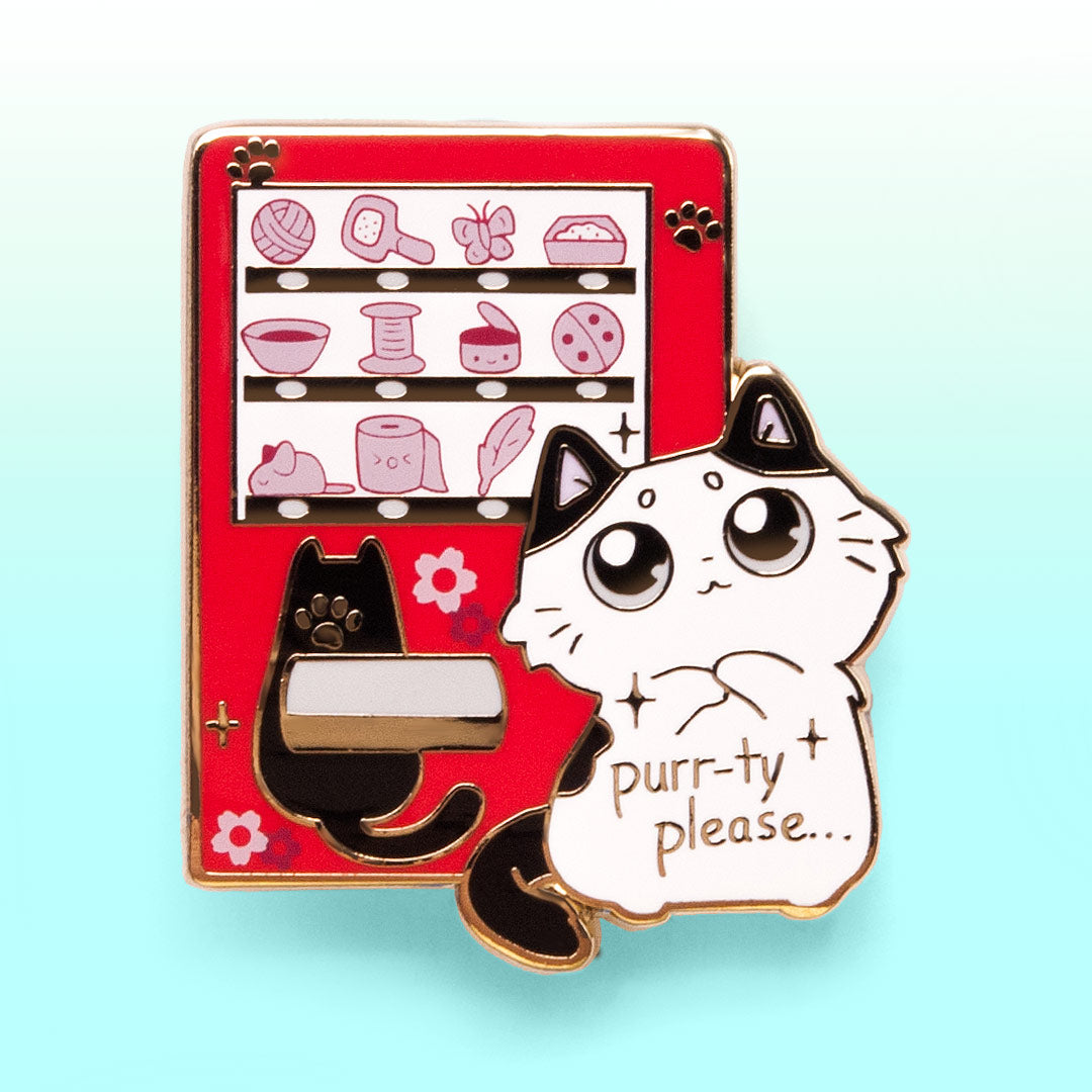 Vending Machine Cat Enamel Pin Brooches & Lapel Pins Flair Fighter   