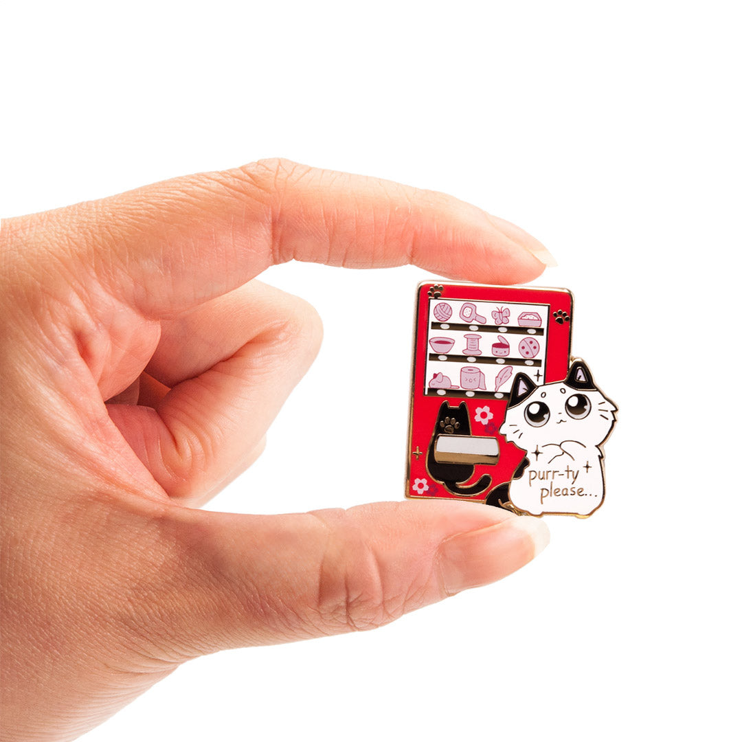 Vending Machine Cat Enamel Pin Brooches & Lapel Pins Flair Fighter   