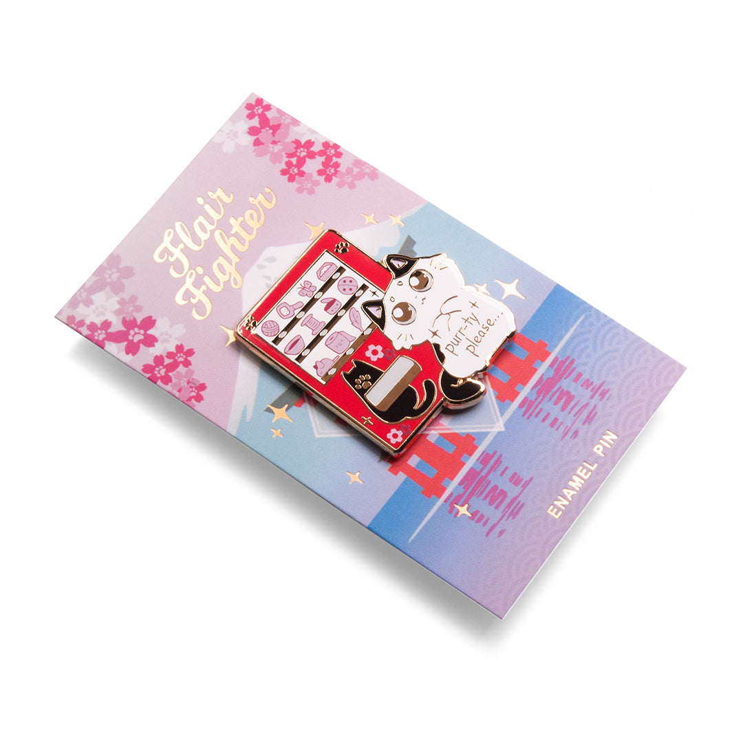 Vending Machine Cat Enamel Pin Brooches & Lapel Pins Flair Fighter   