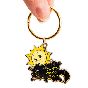 Can't Wake Up (Chantilly-Tiffany Black Cat) Keychain  Flair Fighter   