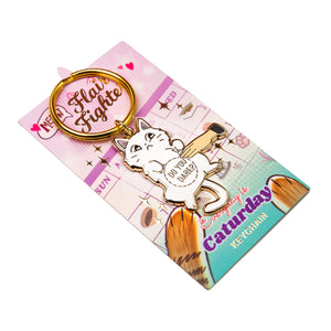 Do You Dare (Khao Manee Cat) Enamel Pin + Keychain + Vinyl Sticker BUNDLE [3 PCS]  Flair Fighter   