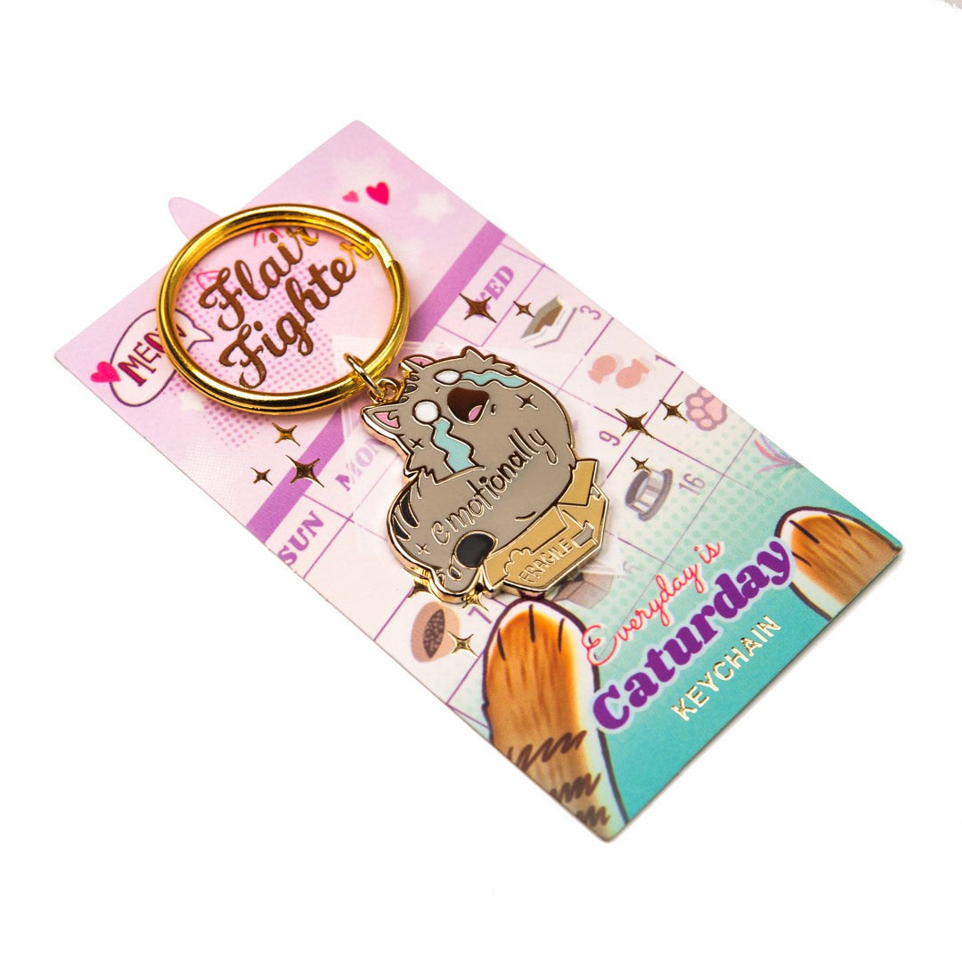 Emotionally Fragile (Maine Coon Cat) Keychain  Flair Fighter   