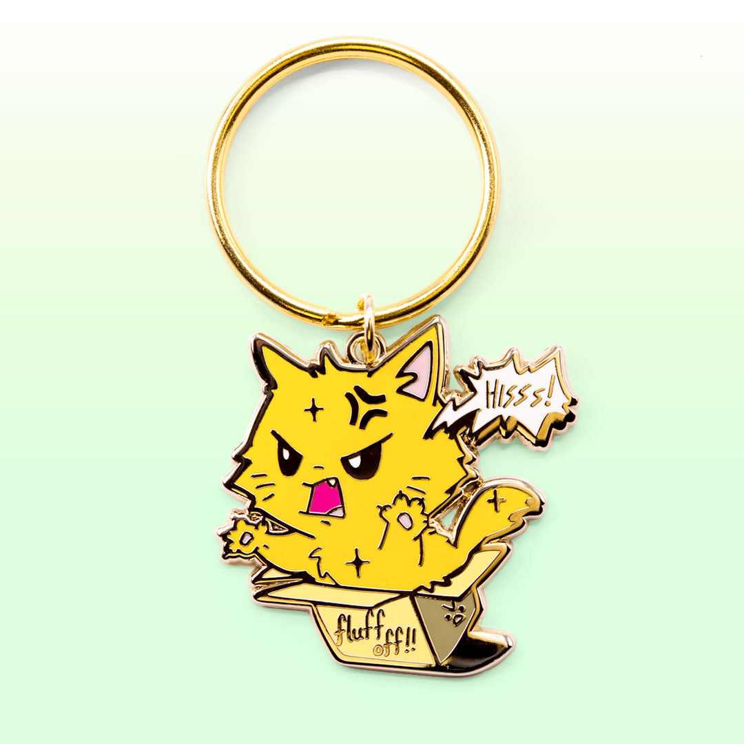 Fluff Off (Turkish Angora Cat) Keychain  Flair Fighter   