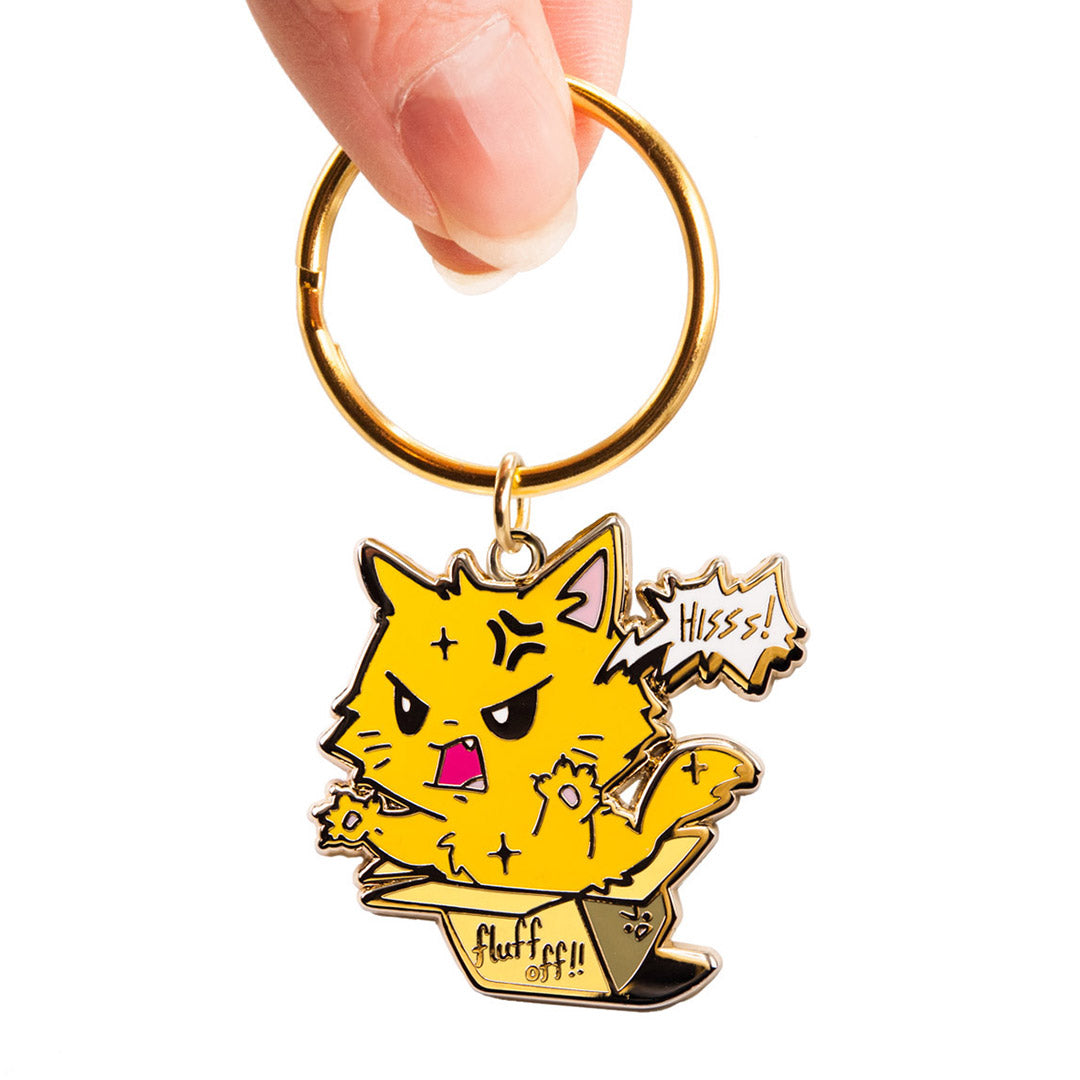 Fluff Off (Turkish Angora Cat) Keychain  Flair Fighter   