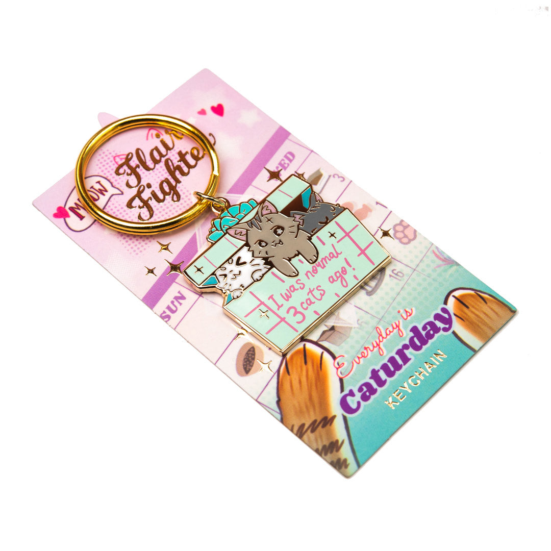 I Was Normal 3 Cats Ago (Domestic Shorthair Cat) Keychain  Flair Fighter   