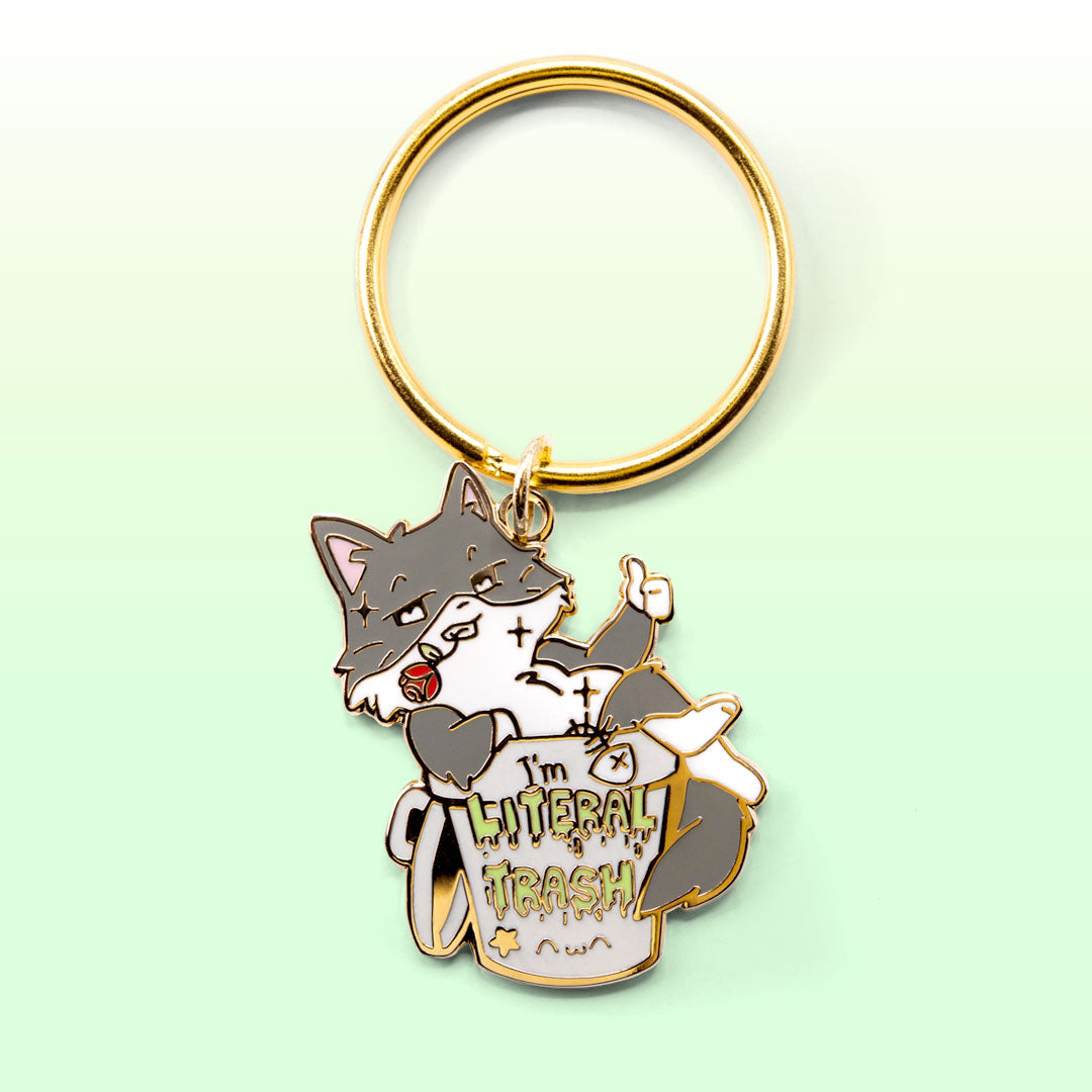 I'm Literal Trash (Norwegian Forest Cat) Keychain  Flair Fighter   