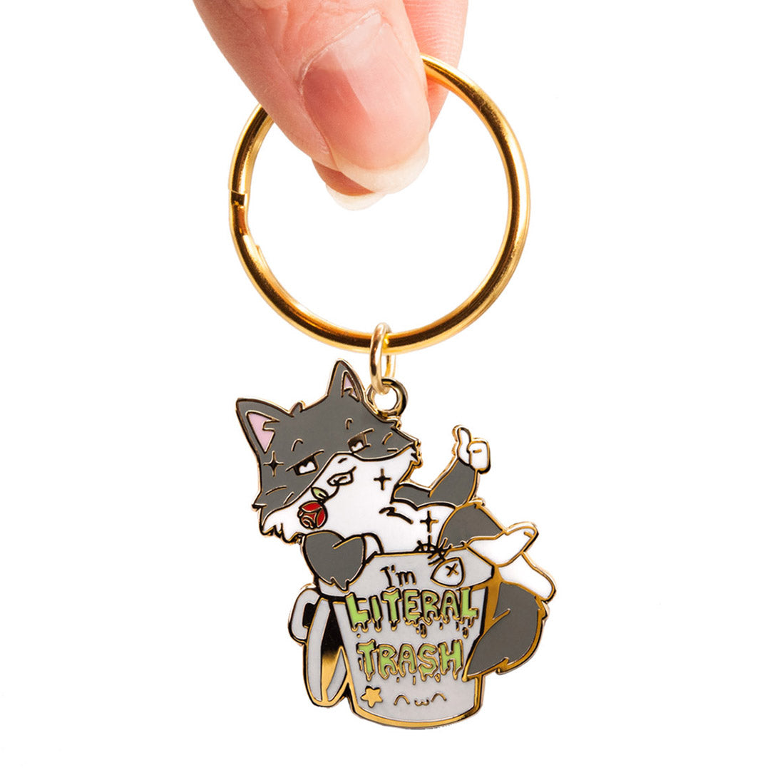 I'm Literal Trash (Norwegian Forest Cat) Keychain  Flair Fighter   
