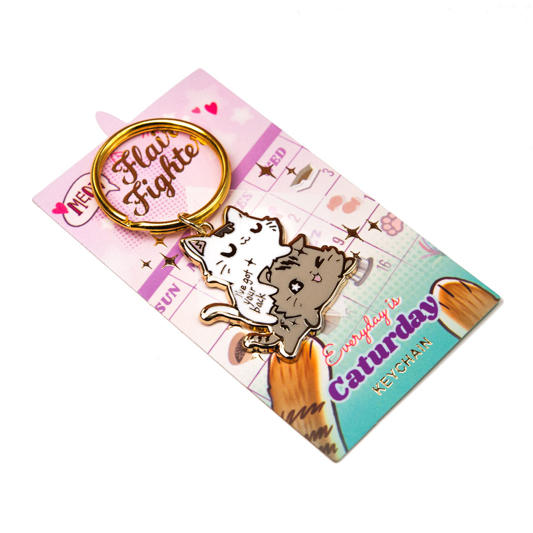 Flair Fighter I've Got Your Back (Munchkin Cats) Enamel Pin